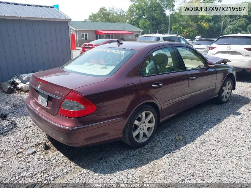 2007 Mercedes-Benz E 350 4Matic VIN: WDBUF87X97X219587 Lot: 40117112