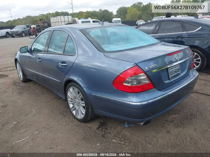 2007 Mercedes-Benz E 350 VIN: WDBUF56X27B109767 Lot: 40330038