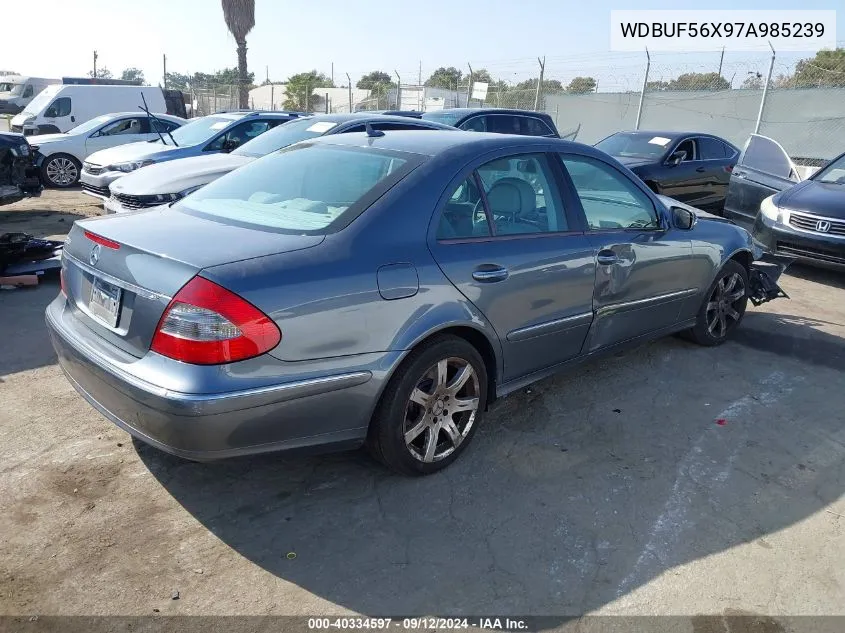 2007 Mercedes-Benz E 350 VIN: WDBUF56X97A985239 Lot: 40334597