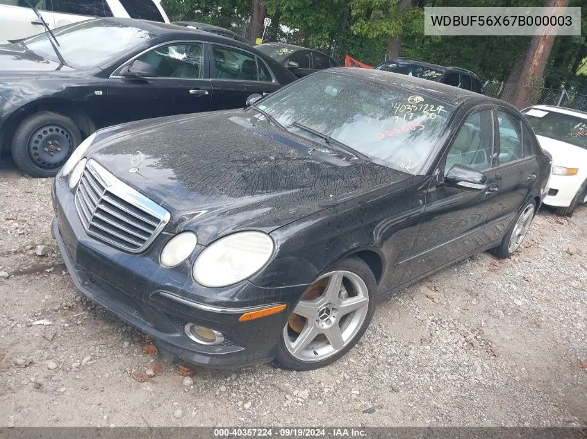 2007 Mercedes-Benz E 350 VIN: WDBUF56X67B000003 Lot: 40357224