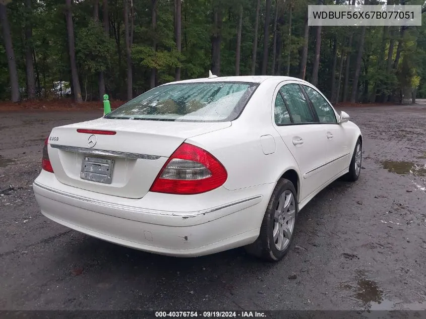 2007 Mercedes-Benz E 350 VIN: WDBUF56X67B077051 Lot: 40376754