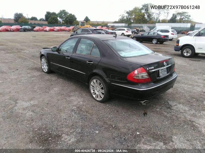 2007 Mercedes-Benz E 550 VIN: WDBUF72X97B061248 Lot: 40426738