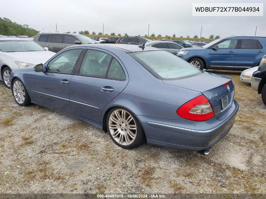 2007 Mercedes-Benz E 550 VIN: WDBUF72X77B044934 Lot: 40497019