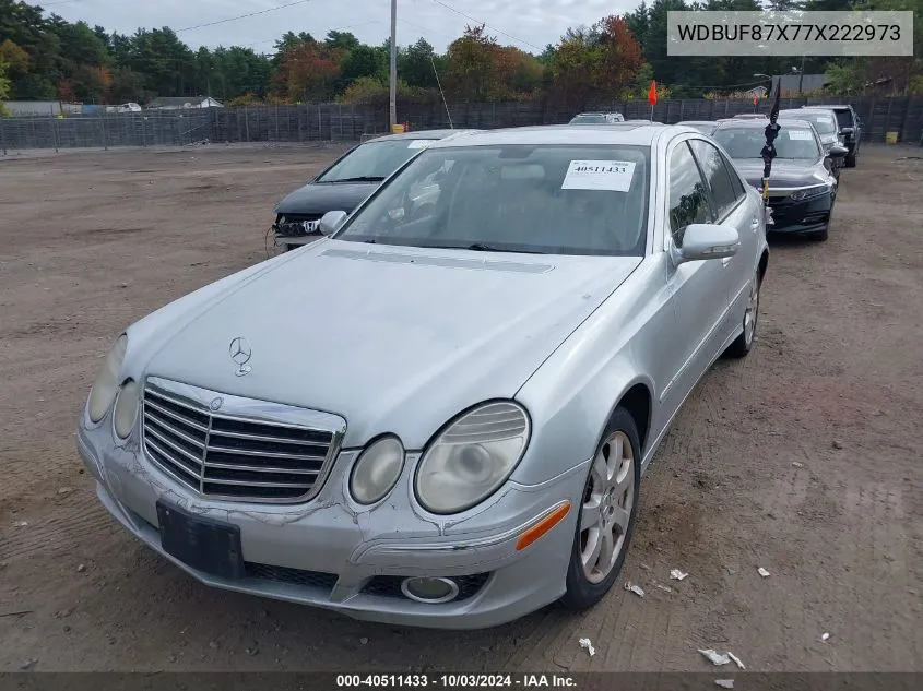 2007 Mercedes-Benz E 350 4Matic VIN: WDBUF87X77X222973 Lot: 40511433