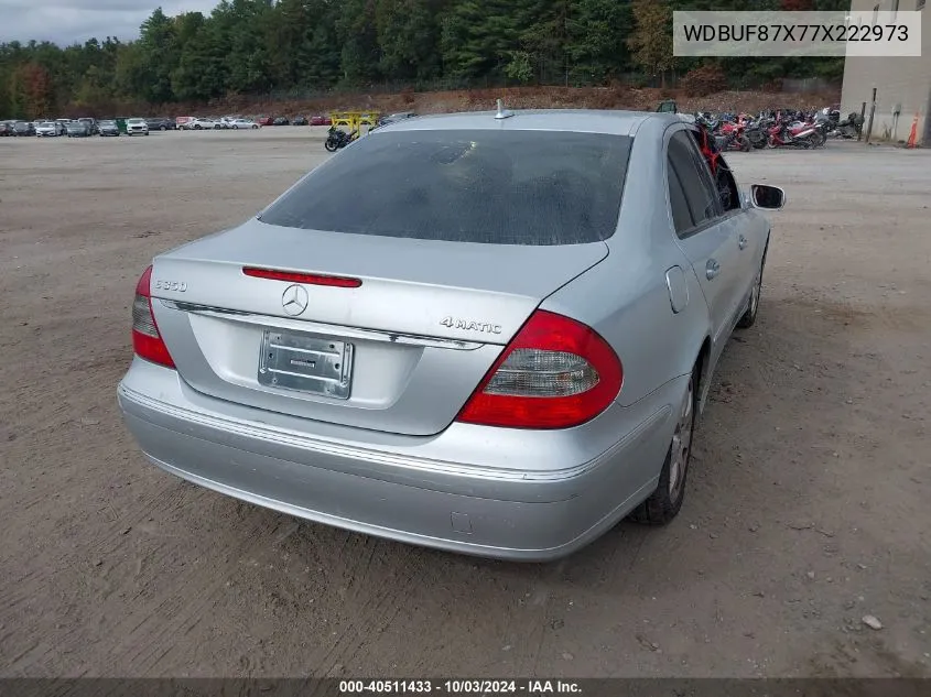 2007 Mercedes-Benz E 350 4Matic VIN: WDBUF87X77X222973 Lot: 40511433