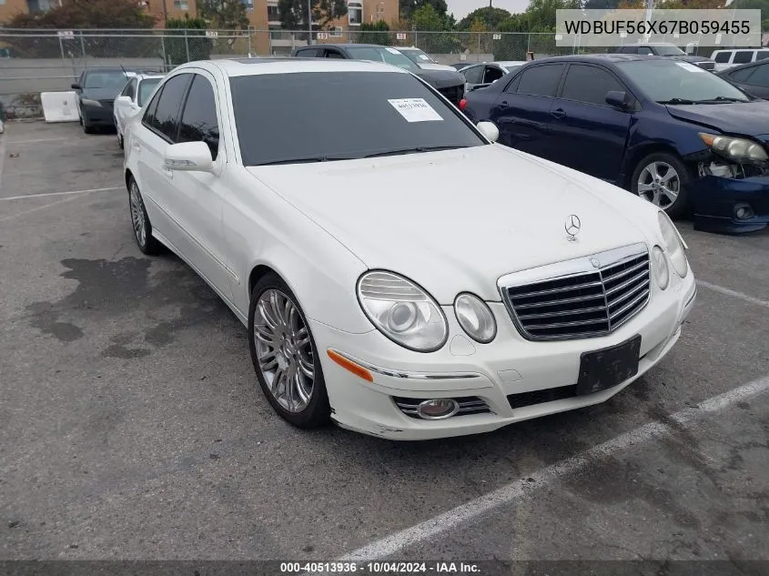 2007 Mercedes-Benz E 350 VIN: WDBUF56X67B059455 Lot: 40513936