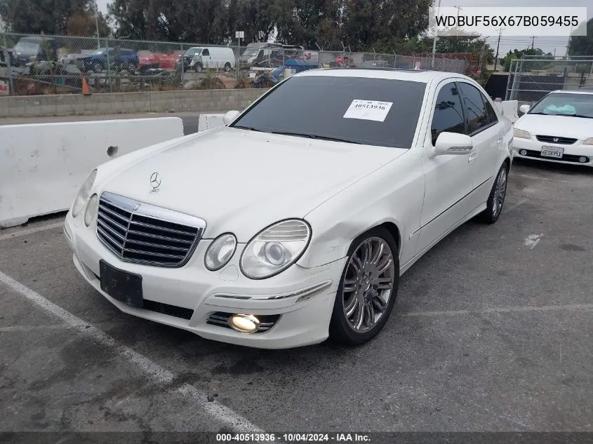 2007 Mercedes-Benz E 350 VIN: WDBUF56X67B059455 Lot: 40513936