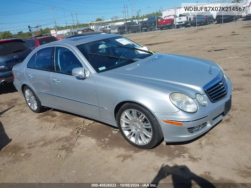 2007 Mercedes-Benz E 350 4Matic VIN: WDBUF87X07X214567 Lot: 40526523