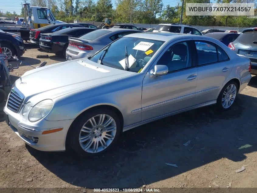 2007 Mercedes-Benz E 350 4Matic VIN: WDBUF87X07X214567 Lot: 40526523