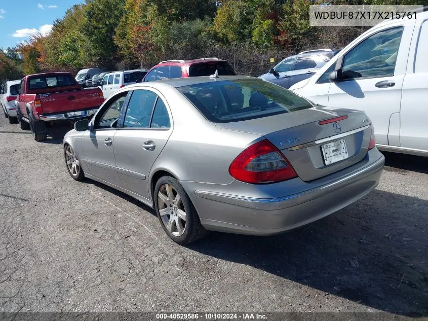 2007 Mercedes-Benz E 350 4Matic VIN: WDBUF87X17X215761 Lot: 40529586