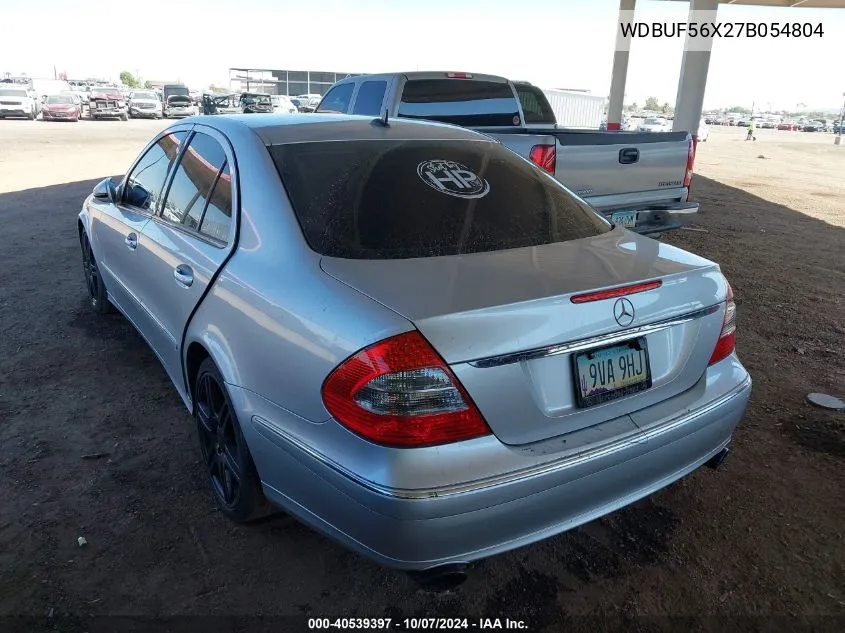 2007 Mercedes-Benz E 350 VIN: WDBUF56X27B054804 Lot: 40539397