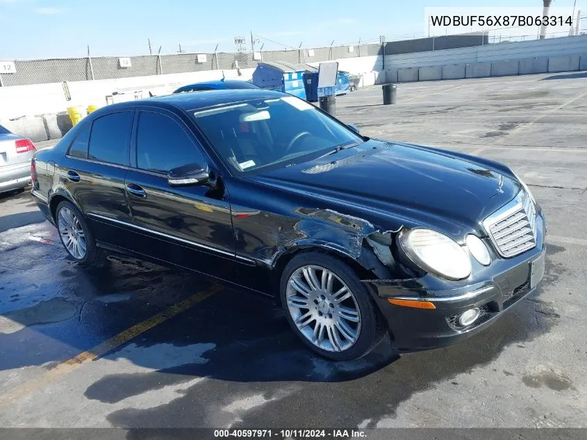 2007 Mercedes-Benz E 350 VIN: WDBUF56X87B063314 Lot: 40597971