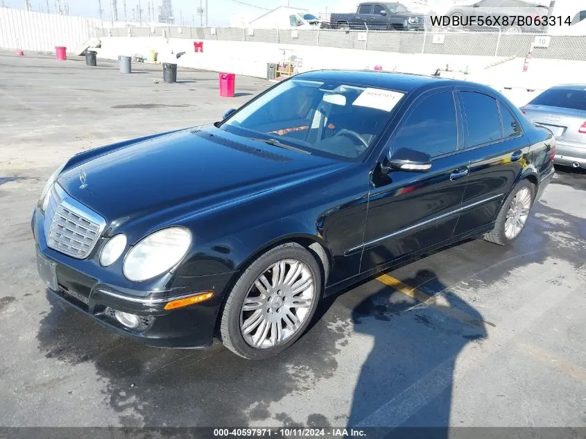 2007 Mercedes-Benz E 350 VIN: WDBUF56X87B063314 Lot: 40597971