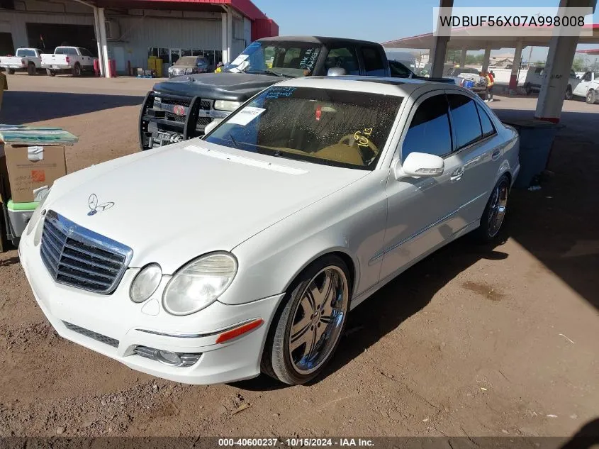 2007 Mercedes-Benz E 350 VIN: WDBUF56X07A998008 Lot: 40600237