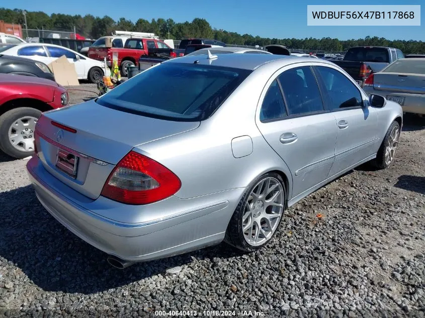 2007 Mercedes-Benz E 350 VIN: WDBUF56X47B117868 Lot: 40640413