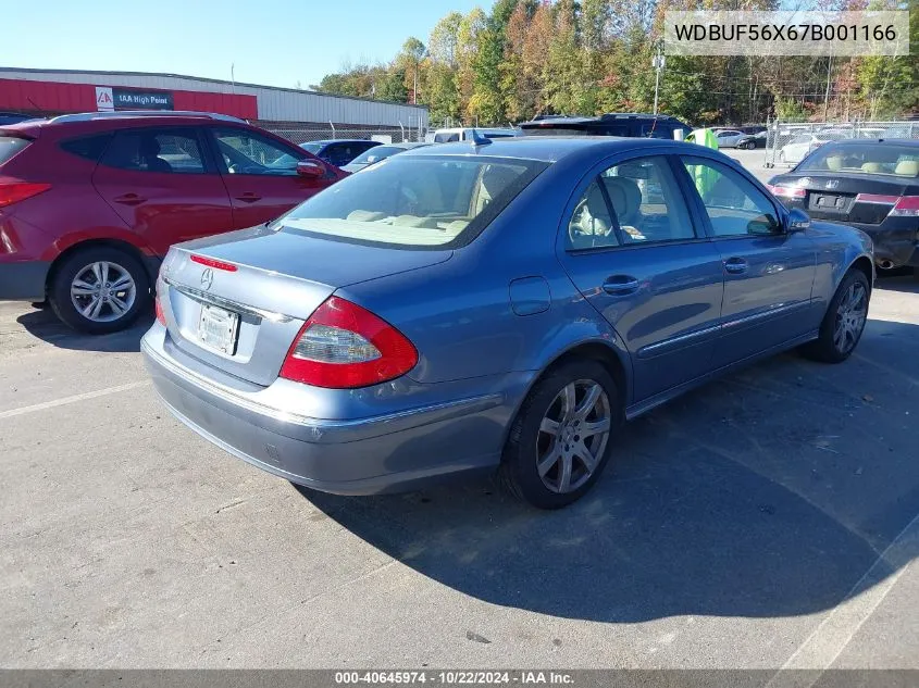 2007 Mercedes-Benz E 350 VIN: WDBUF56X67B001166 Lot: 40645974