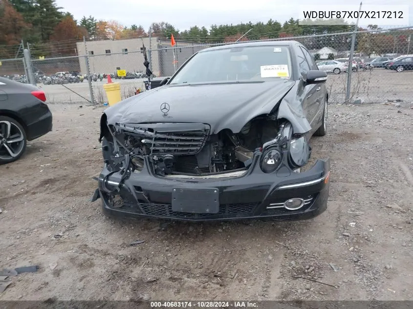 2007 Mercedes-Benz E 350 4Matic VIN: WDBUF87X07X217212 Lot: 40683174