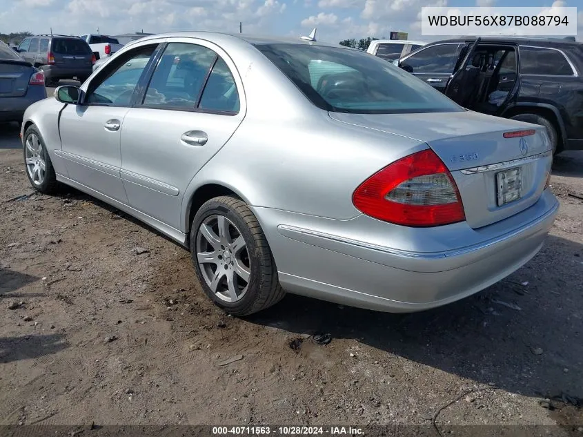 2007 Mercedes-Benz E 350 VIN: WDBUF56X87B088794 Lot: 40711563