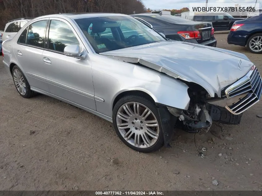 2007 Mercedes-Benz E 350 4Matic VIN: WDBUF87X87B155426 Lot: 40777362