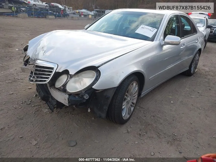 2007 Mercedes-Benz E 350 4Matic VIN: WDBUF87X87B155426 Lot: 40777362