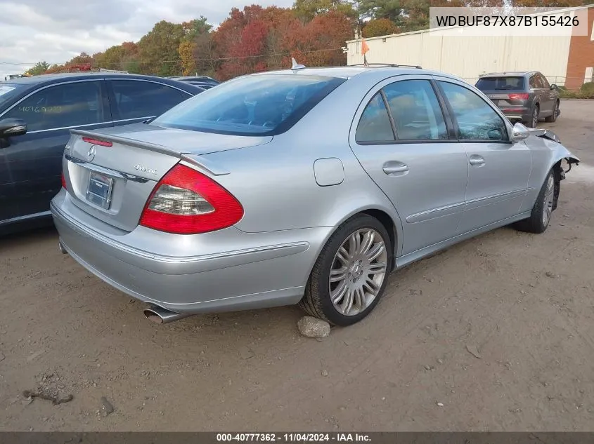 2007 Mercedes-Benz E 350 4Matic VIN: WDBUF87X87B155426 Lot: 40777362