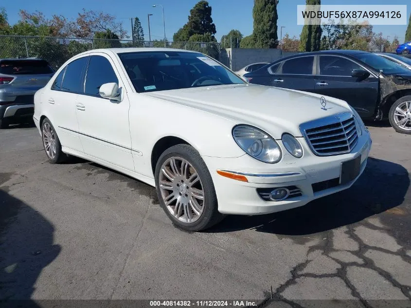 2007 Mercedes-Benz E 350 VIN: WDBUF56X87A994126 Lot: 40814382