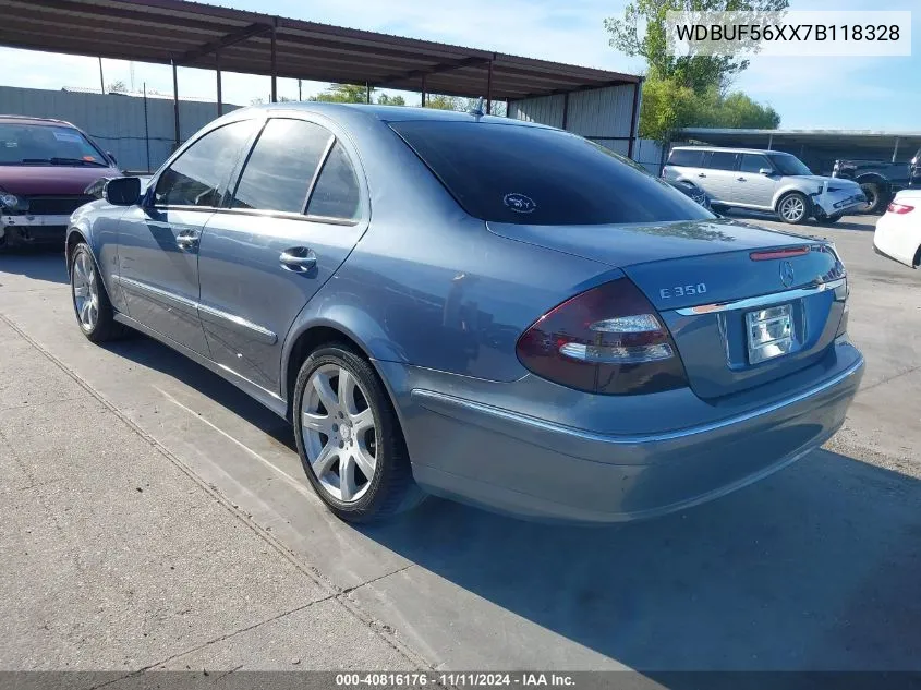 2007 Mercedes-Benz E 350 VIN: WDBUF56XX7B118328 Lot: 40816176