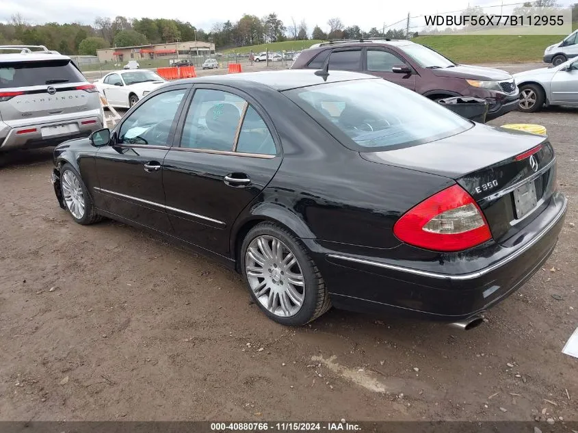 2007 Mercedes-Benz E 350 VIN: WDBUF56X77B112955 Lot: 40880766