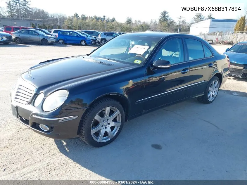 2008 Mercedes-Benz E 350 4Matic VIN: WDBUF87X68B317894 Lot: 38884998