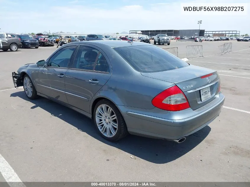 2008 Mercedes-Benz E 350 VIN: WDBUF56X98B207275 Lot: 40013370