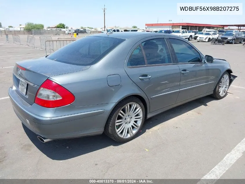 2008 Mercedes-Benz E 350 VIN: WDBUF56X98B207275 Lot: 40013370