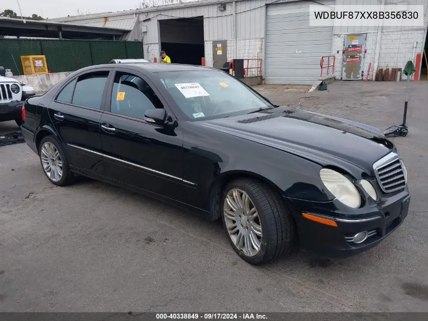 2008 Mercedes-Benz E 350 4Matic VIN: WDBUF87XX8B356830 Lot: 40338849