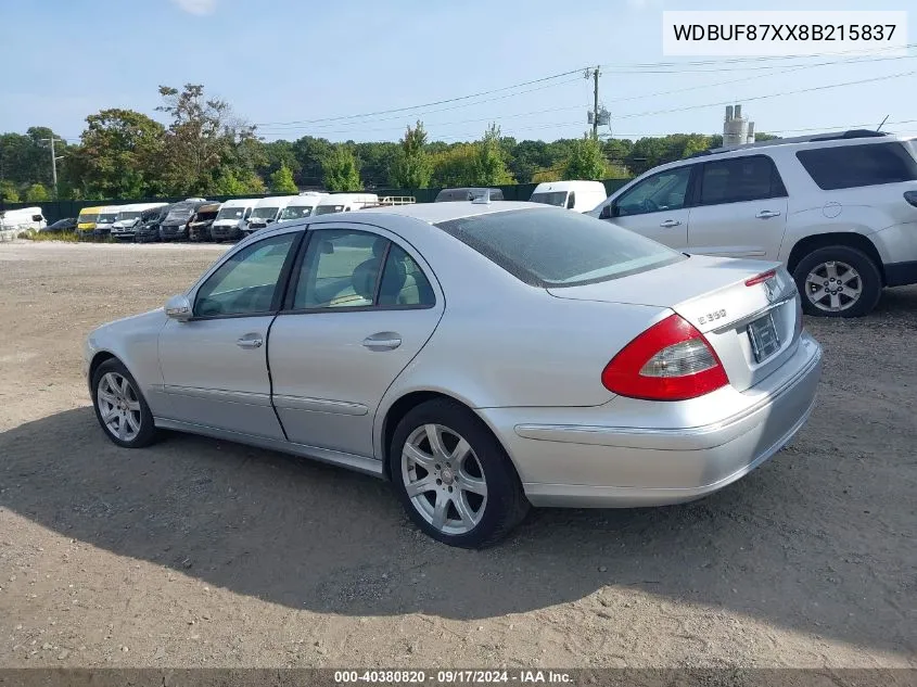 2008 Mercedes-Benz E 350 4Matic VIN: WDBUF87XX8B215837 Lot: 40380820