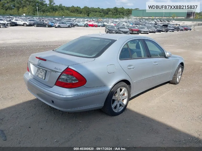 2008 Mercedes-Benz E 350 4Matic VIN: WDBUF87XX8B215837 Lot: 40380820