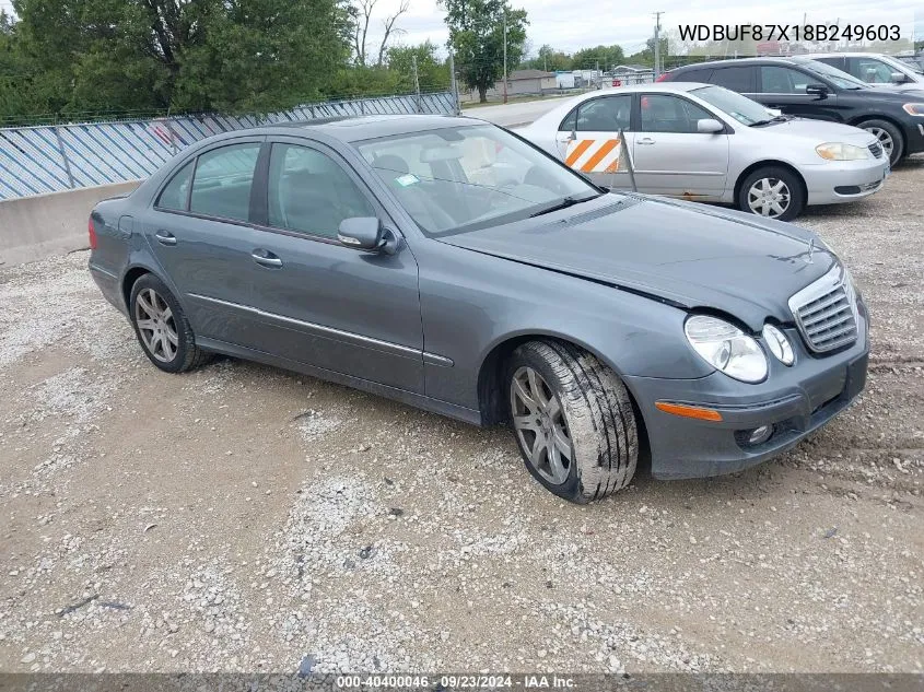 2008 Mercedes-Benz E 350 4Matic VIN: WDBUF87X18B249603 Lot: 40400046