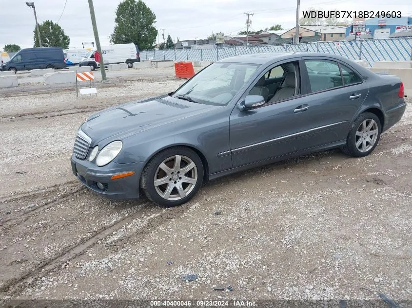 2008 Mercedes-Benz E 350 4Matic VIN: WDBUF87X18B249603 Lot: 40400046