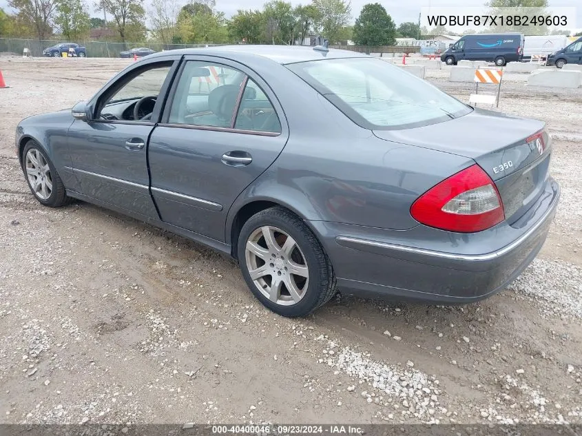 2008 Mercedes-Benz E 350 4Matic VIN: WDBUF87X18B249603 Lot: 40400046