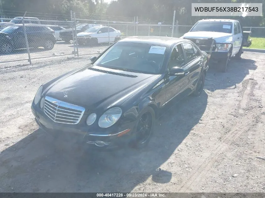 2008 Mercedes-Benz E 350 VIN: WDBUF56X38B217543 Lot: 40417228