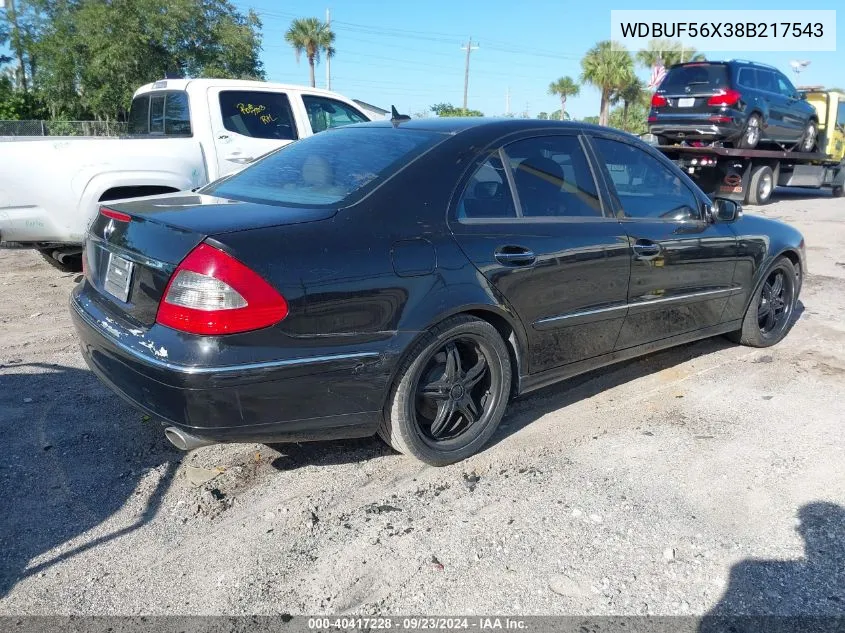 2008 Mercedes-Benz E 350 VIN: WDBUF56X38B217543 Lot: 40417228