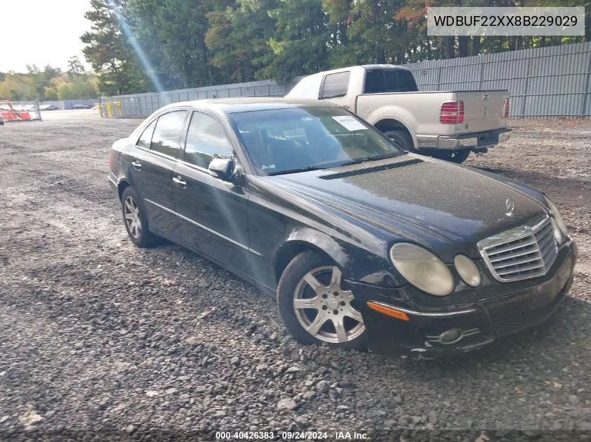 2008 Mercedes-Benz E 320 Bluetec VIN: WDBUF22XX8B229029 Lot: 40426383