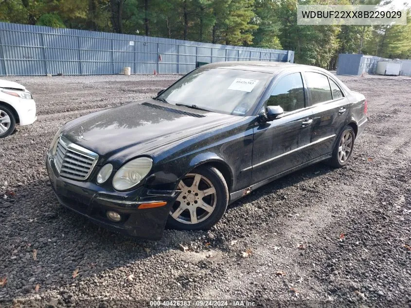 2008 Mercedes-Benz E 320 Bluetec VIN: WDBUF22XX8B229029 Lot: 40426383