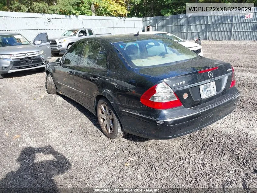 2008 Mercedes-Benz E 320 Bluetec VIN: WDBUF22XX8B229029 Lot: 40426383