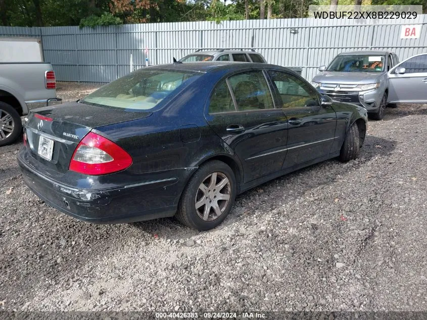 2008 Mercedes-Benz E 320 Bluetec VIN: WDBUF22XX8B229029 Lot: 40426383