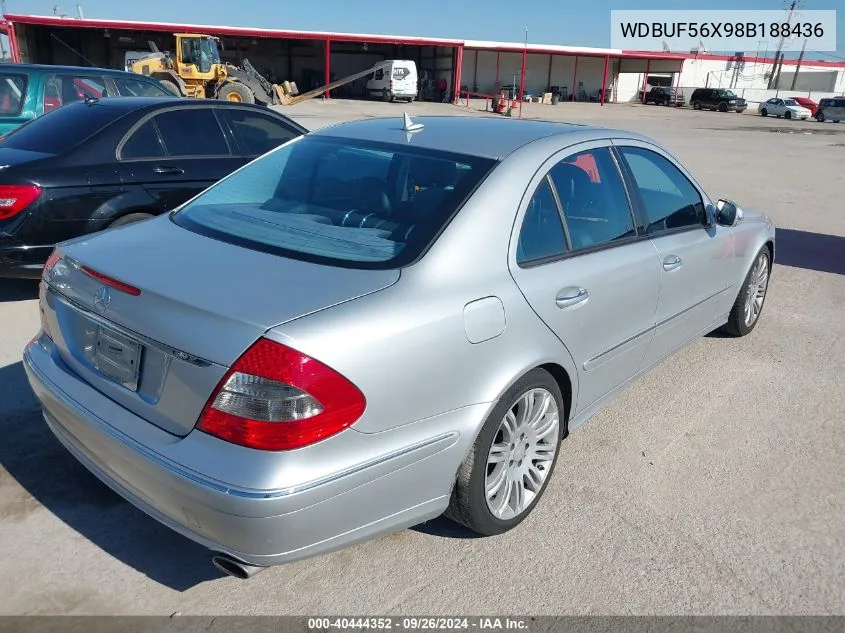 2008 Mercedes-Benz E 350 VIN: WDBUF56X98B188436 Lot: 40444352