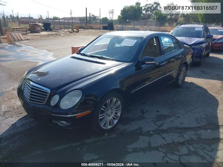 2008 Mercedes-Benz E 350 4Matic VIN: WDBUF87X18B316507 Lot: 40509271