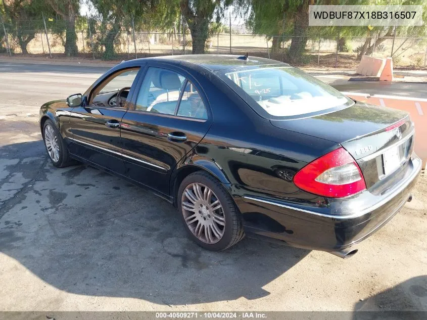 2008 Mercedes-Benz E 350 4Matic VIN: WDBUF87X18B316507 Lot: 40509271