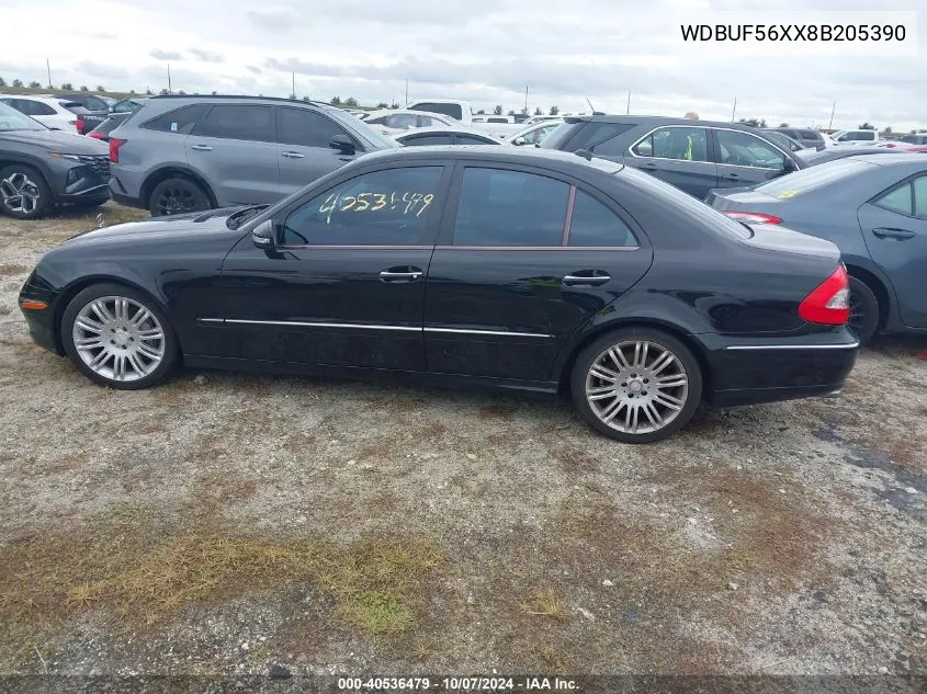 2008 Mercedes-Benz E 350 VIN: WDBUF56XX8B205390 Lot: 40536479