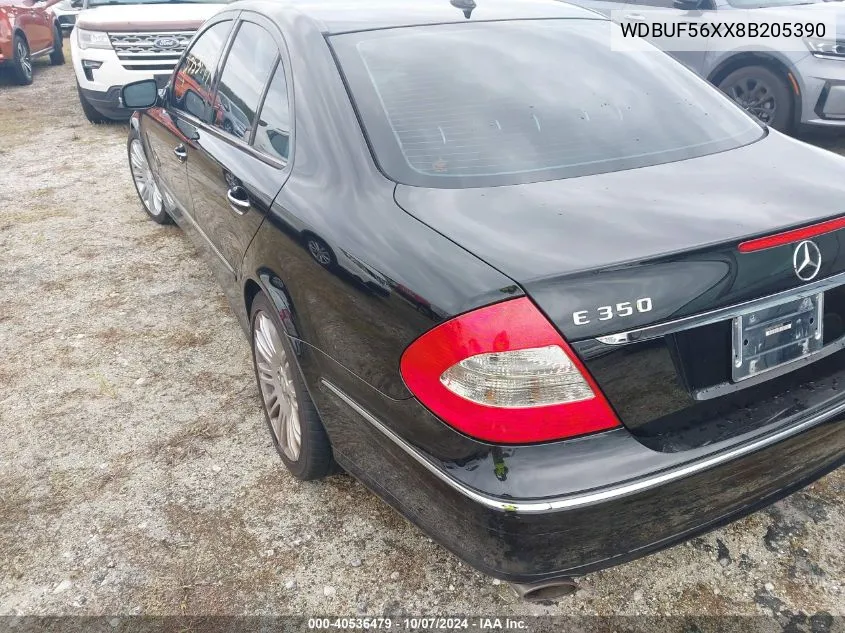 2008 Mercedes-Benz E 350 VIN: WDBUF56XX8B205390 Lot: 40536479