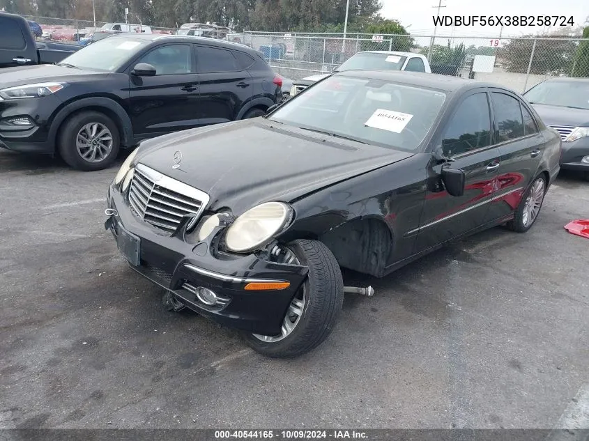 2008 Mercedes-Benz E 350 VIN: WDBUF56X38B258724 Lot: 40544165