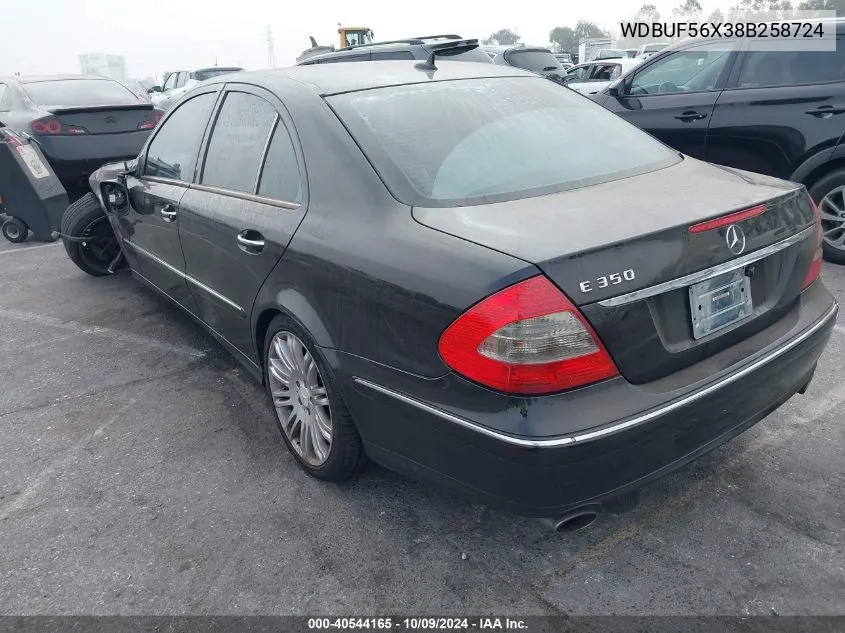 2008 Mercedes-Benz E 350 VIN: WDBUF56X38B258724 Lot: 40544165